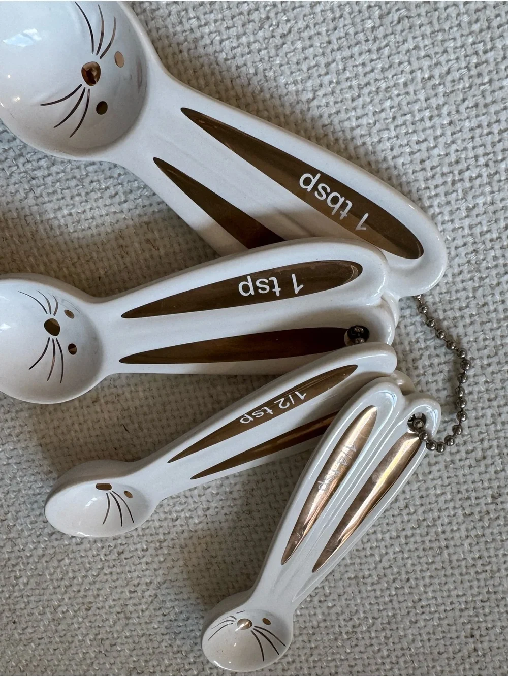 Cute Bunny Measuring Spoon Set - White